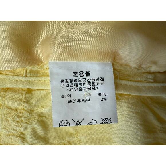 Aspenny Vintage Textured Large Buttons Bell Sleeves Blazer, Yellow, Sz: L, 78-32 - Picture 9 of 15